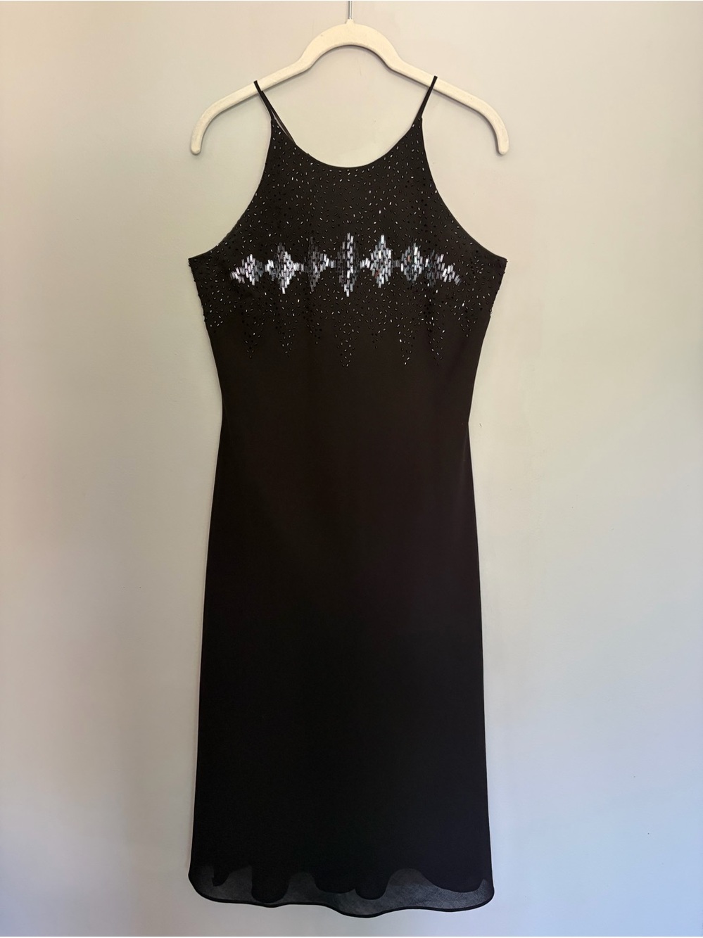 Cachet Y2k Cocktail Dress Size 8 Black Beaded Formal Evening HOCO Fairy Grunge